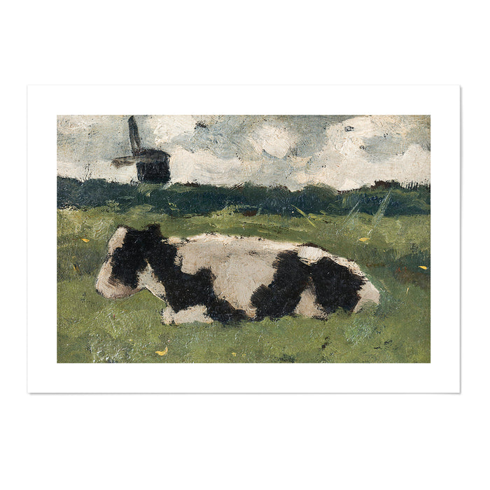 Resting Cow with a Mill