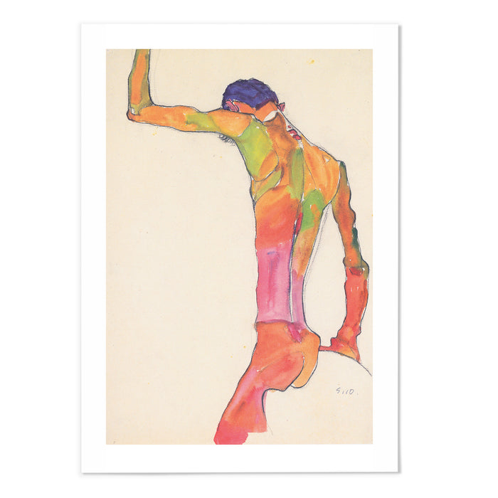 Egon Schiele Male with raised hands