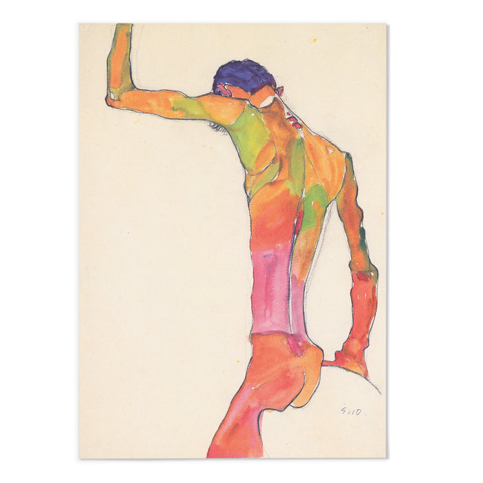 Egon Schiele Male with raised hands