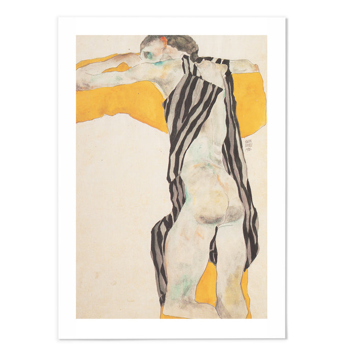 Egon Schiele Girl with Arms Raised