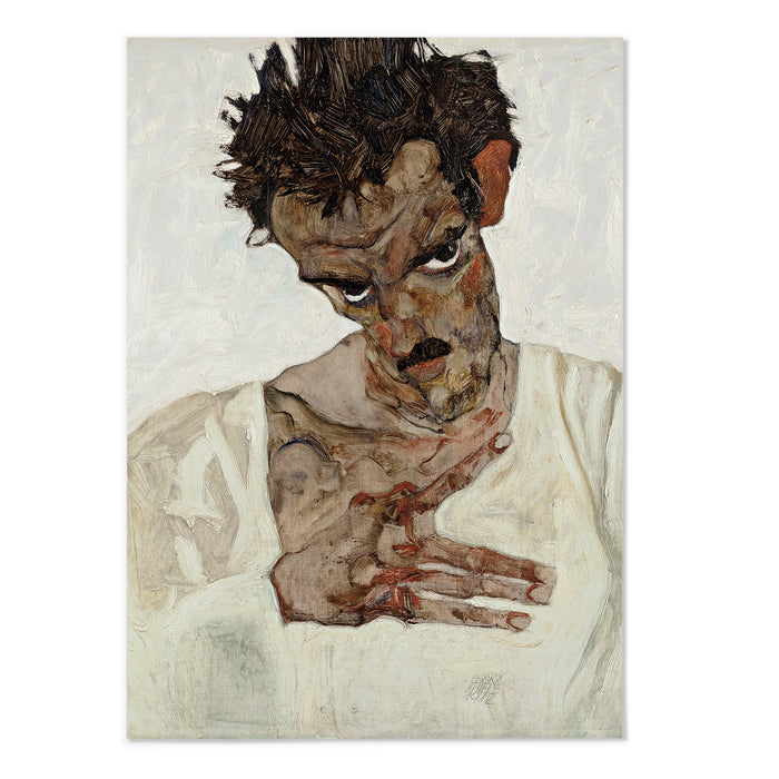 Egon Schiele Self-Portrait with Lowered Head 1912