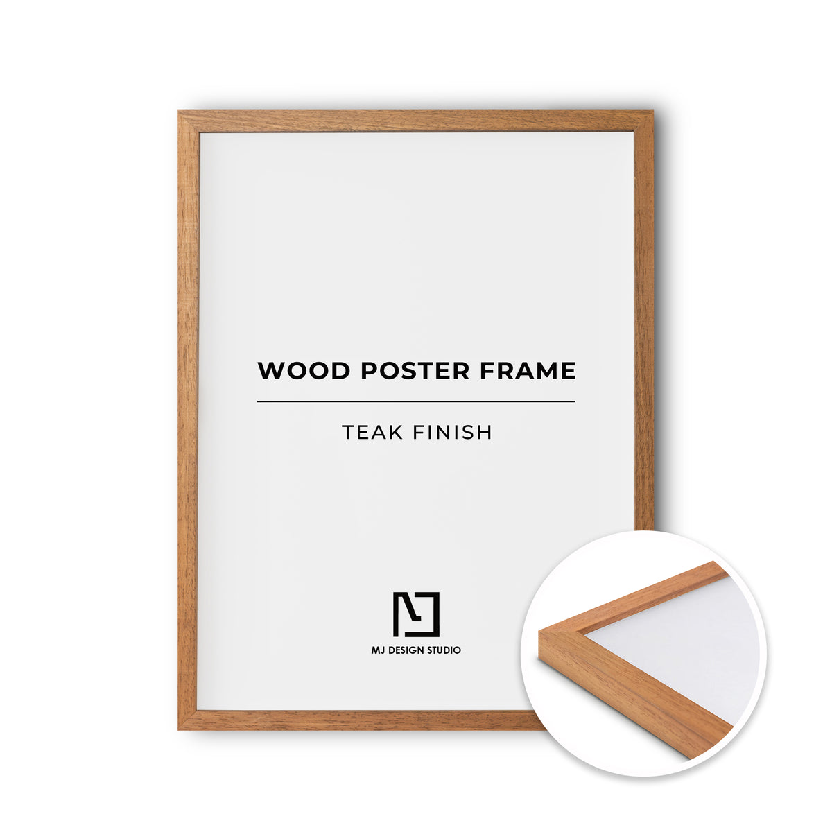Teak Finish Wood Poster Frame — MJ Design Studio