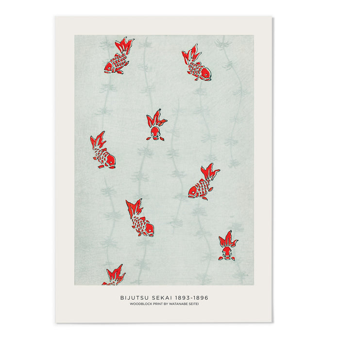 Seamless Gold Fish Art Print - MJ Design Studio