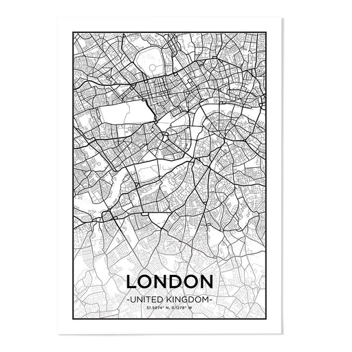 London City Map Art Print - MJ Design Studio