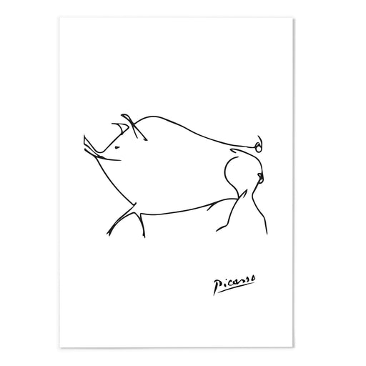 Picasso Pig Line Sketch Art Print - MJ Design Studio