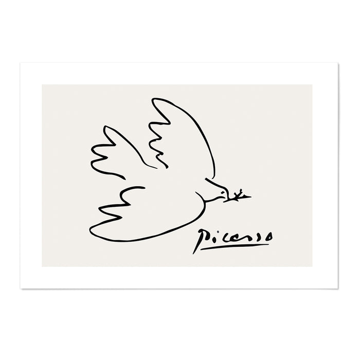 Picasso Line Sketch Peace Dove Landscape Art Print - MJ Design Studio