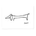 Picasso Dachshund Line Sketch Art Print - MJ Design Studio